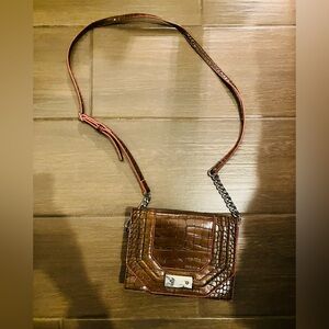 Nine West Croc-Embossed Crossbody Bag 🤎